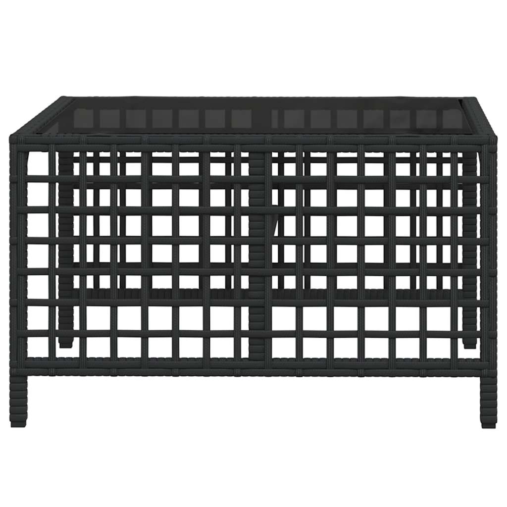 3-delt hjørnehavesofasæt med hynder sort polyrattan
