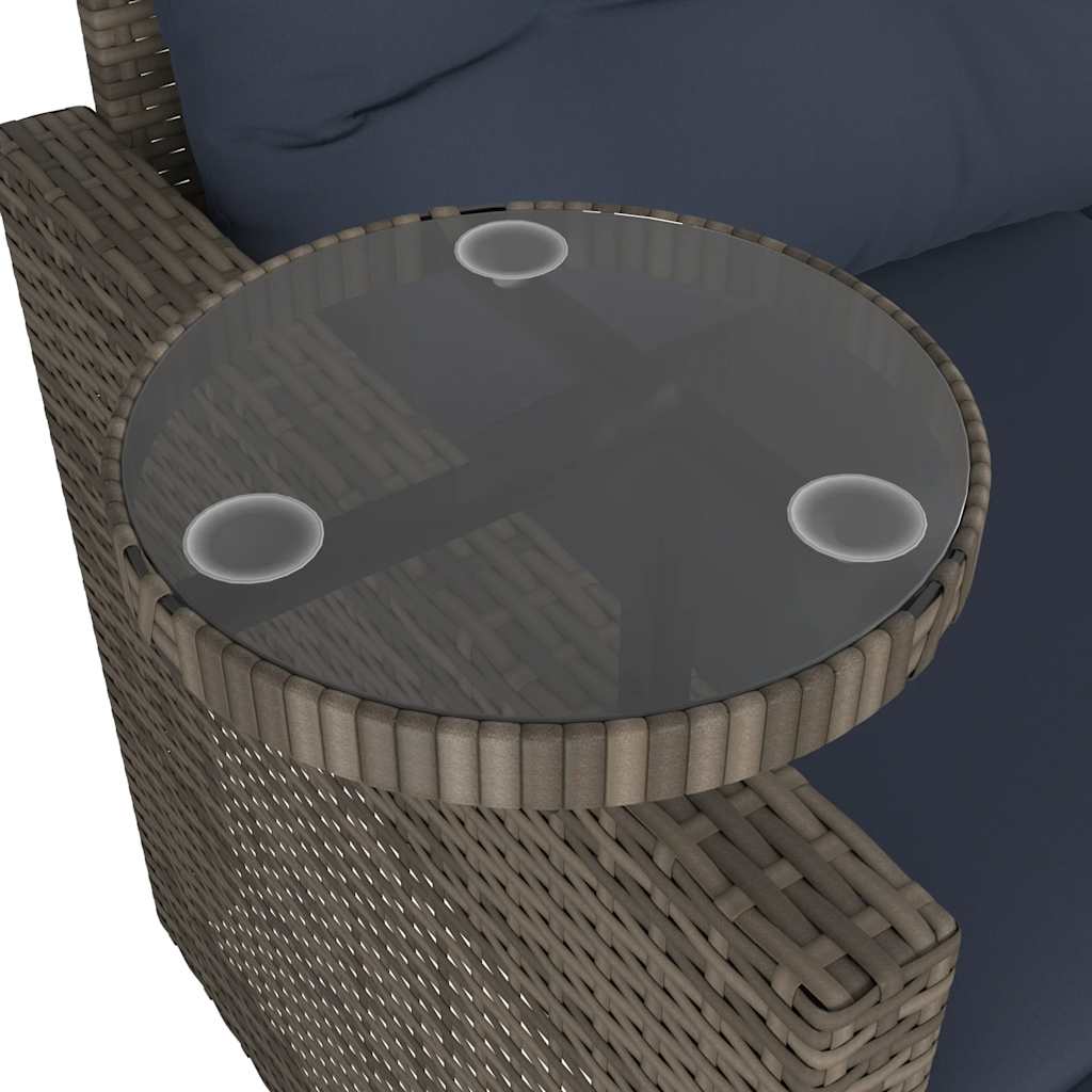 havesofasæt 3 dele med hynder grå polyrattan