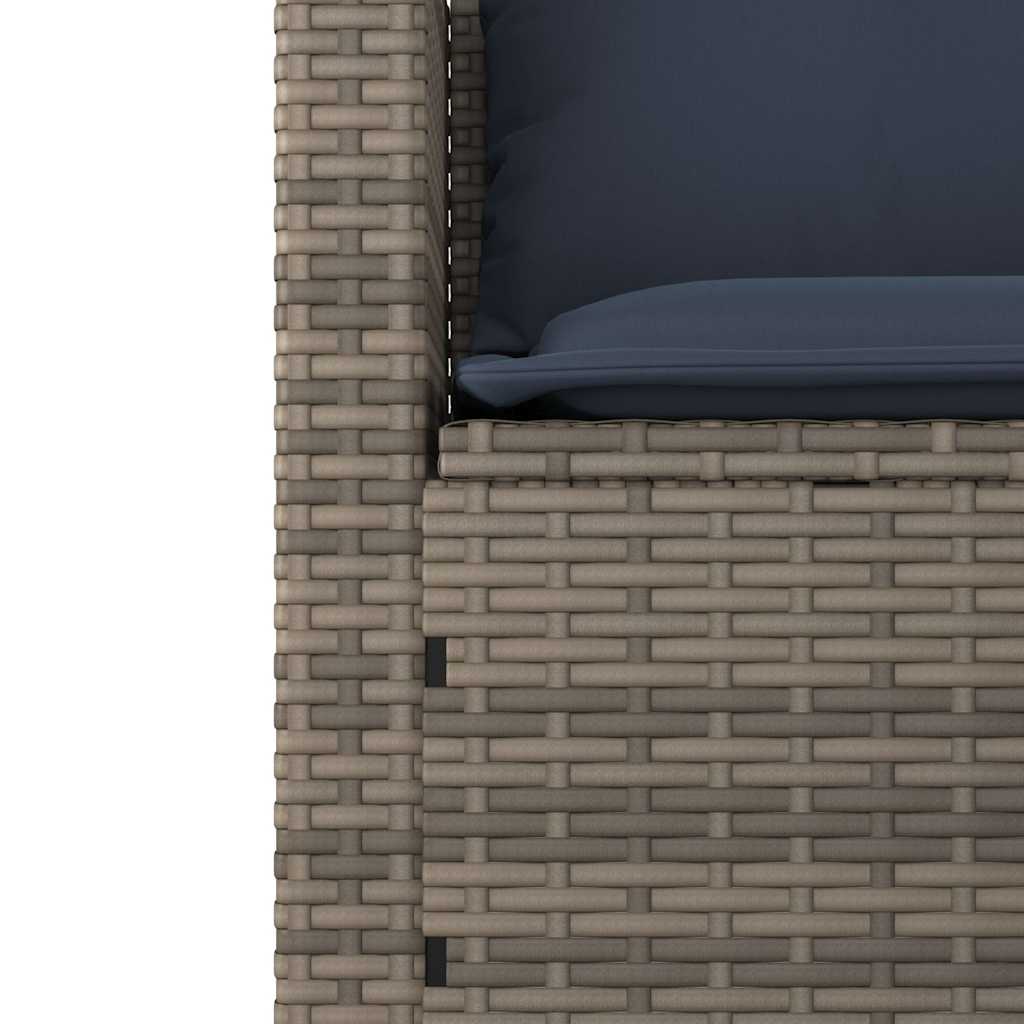 havesofasæt 3 dele med hynder grå polyrattan
