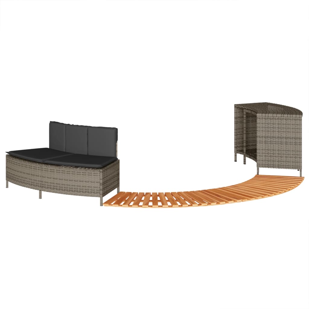 spakant polyrattan og massivt akacietræ grå