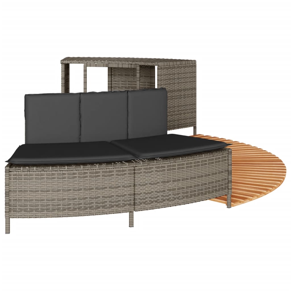spakant polyrattan og massivt akacietræ grå