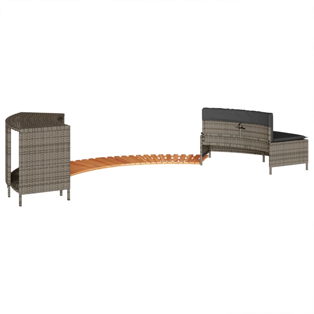 spakant polyrattan og massivt akacietræ grå