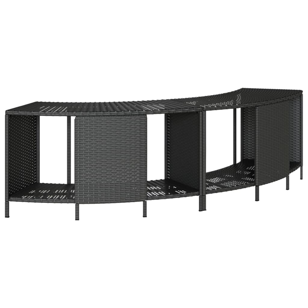 opbevaringshylder til spabad 2 stk. polyrattan sort