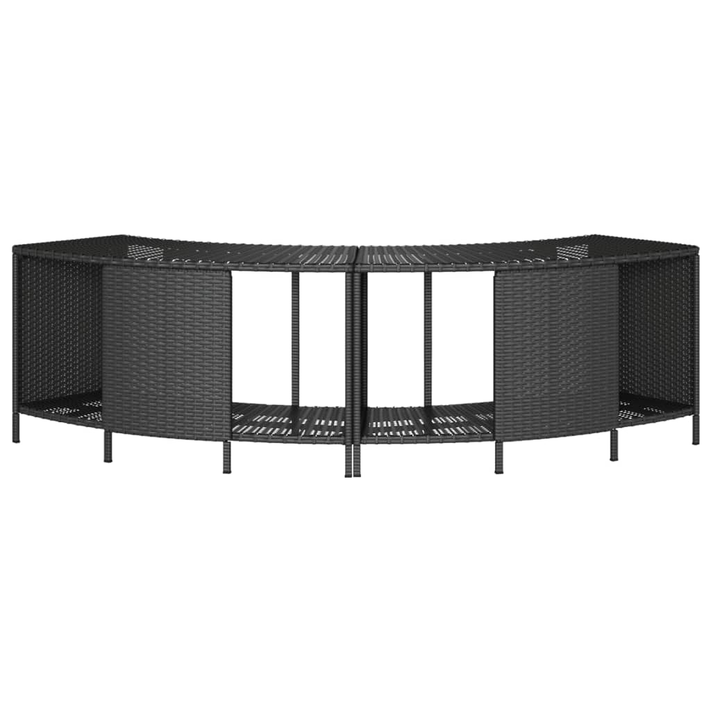 opbevaringshylder til spabad 2 stk. polyrattan sort