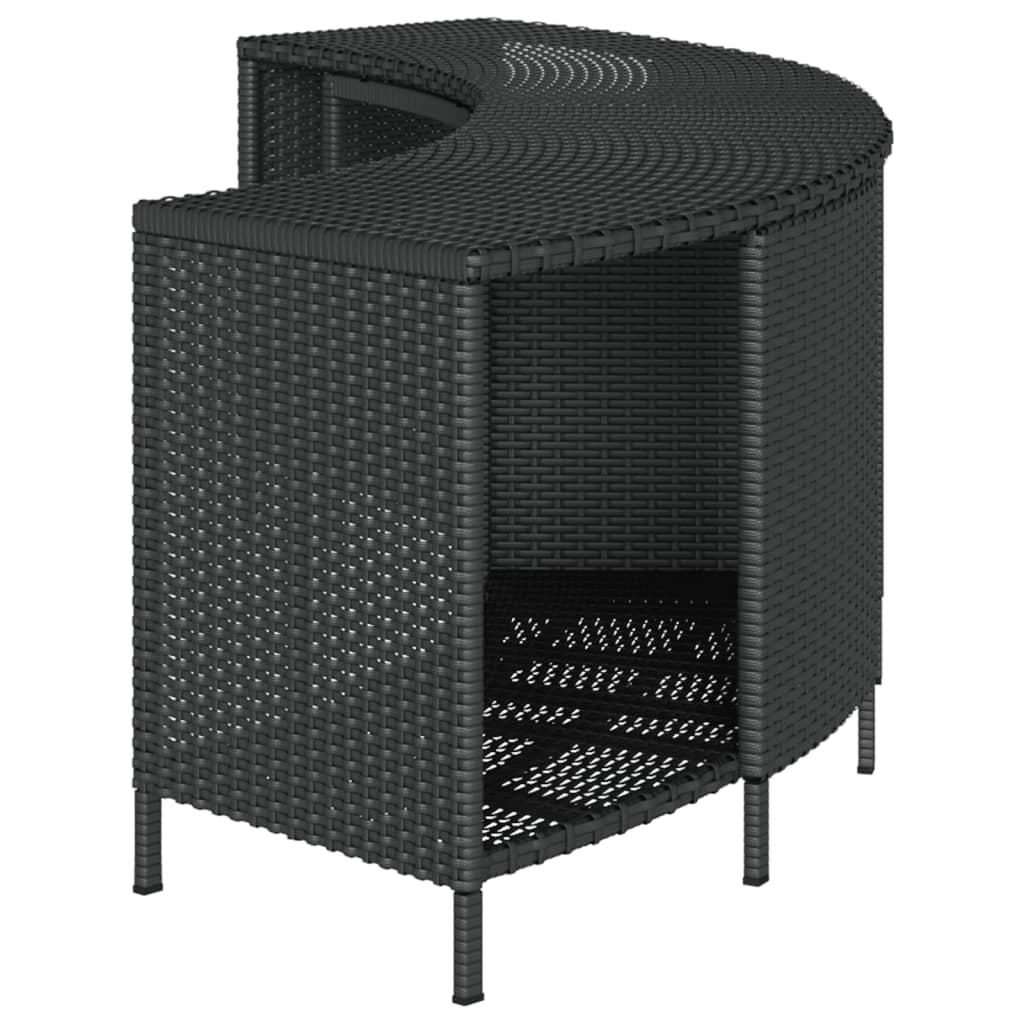 opbevaringshylder til spabad 2 stk. polyrattan sort
