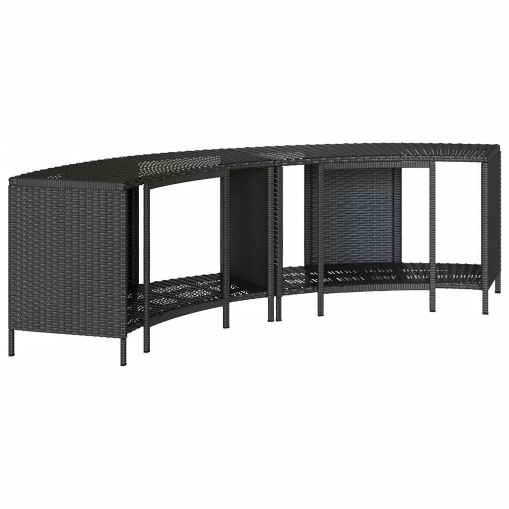 opbevaringshylder til spabad 2 stk. polyrattan sort