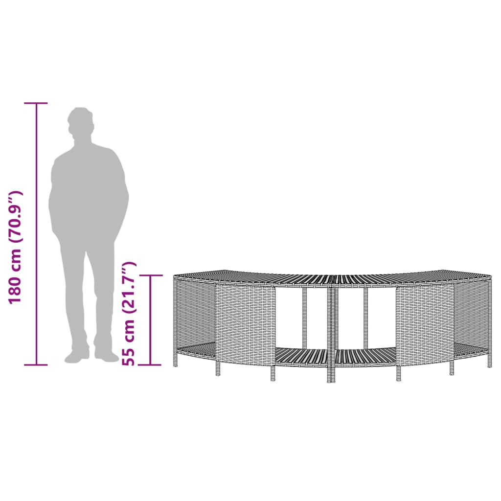 opbevaringshylder til spabad 2 stk. polyrattan sort
