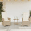 bistrosæt til haven 3 dele med hynder polyrattan beige