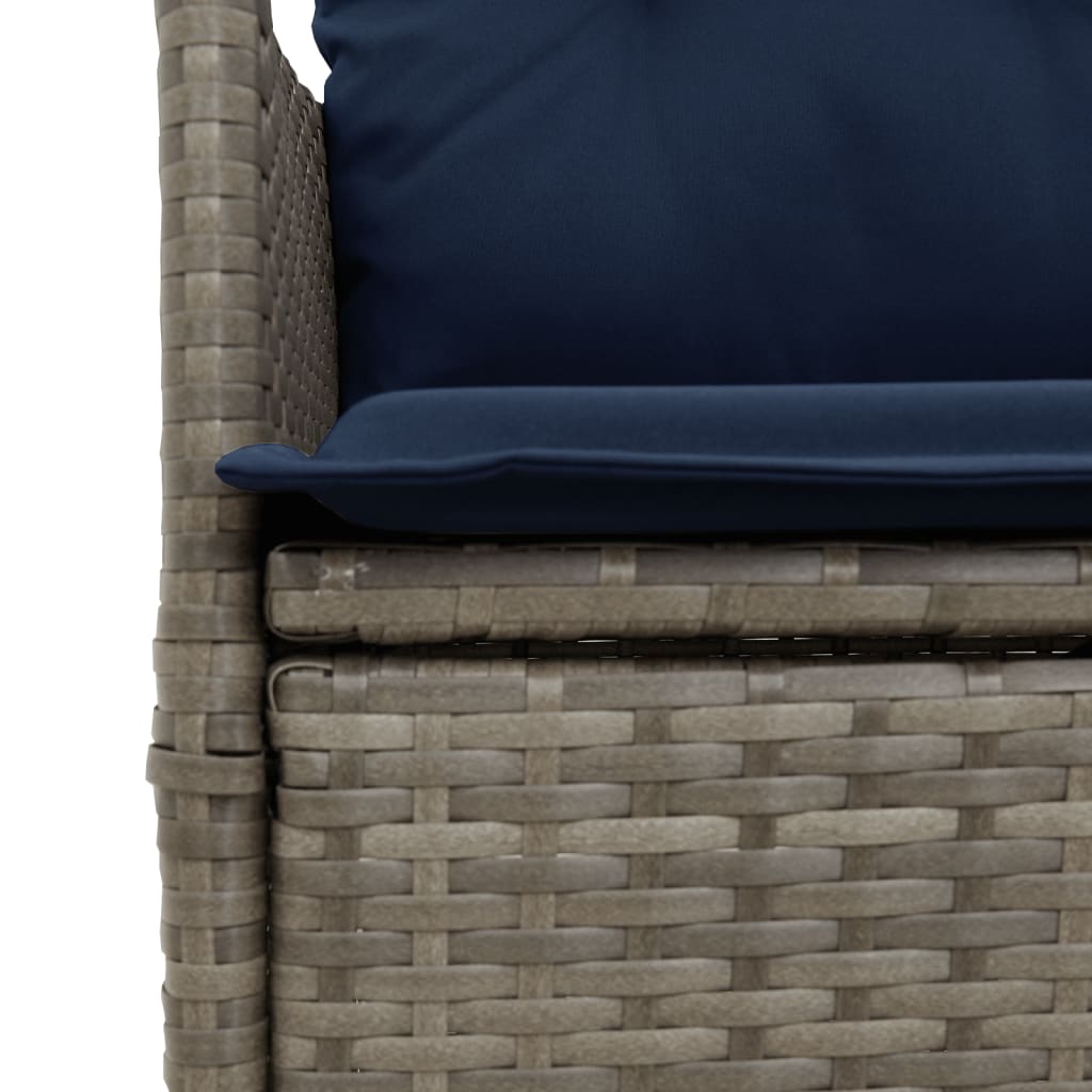 havesofa med 2 siddepladser og bord grå polyrattan