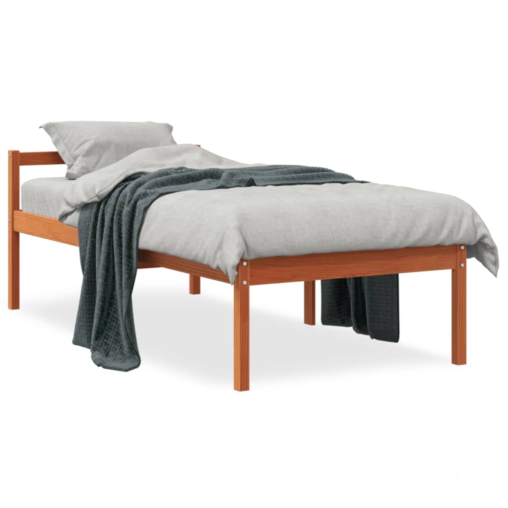 seniorseng 90x190 cm massivt fyrretræ gyldenbrun