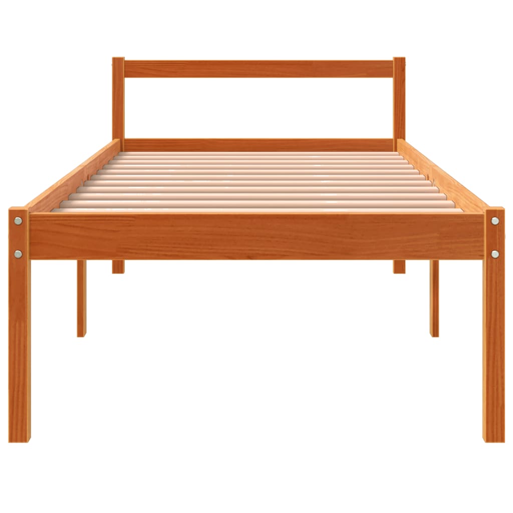 seniorseng 90x190 cm massivt fyrretræ gyldenbrun