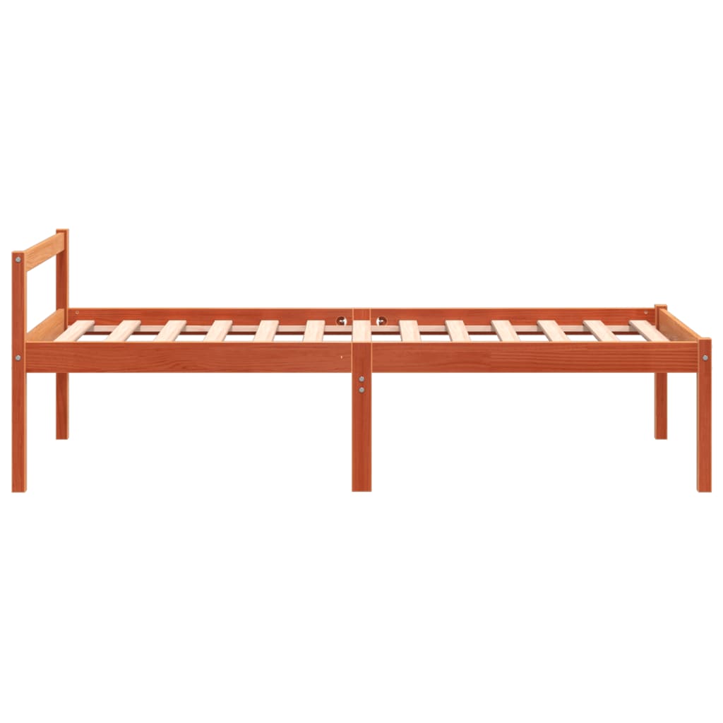 seniorseng 90x190 cm massivt fyrretræ gyldenbrun