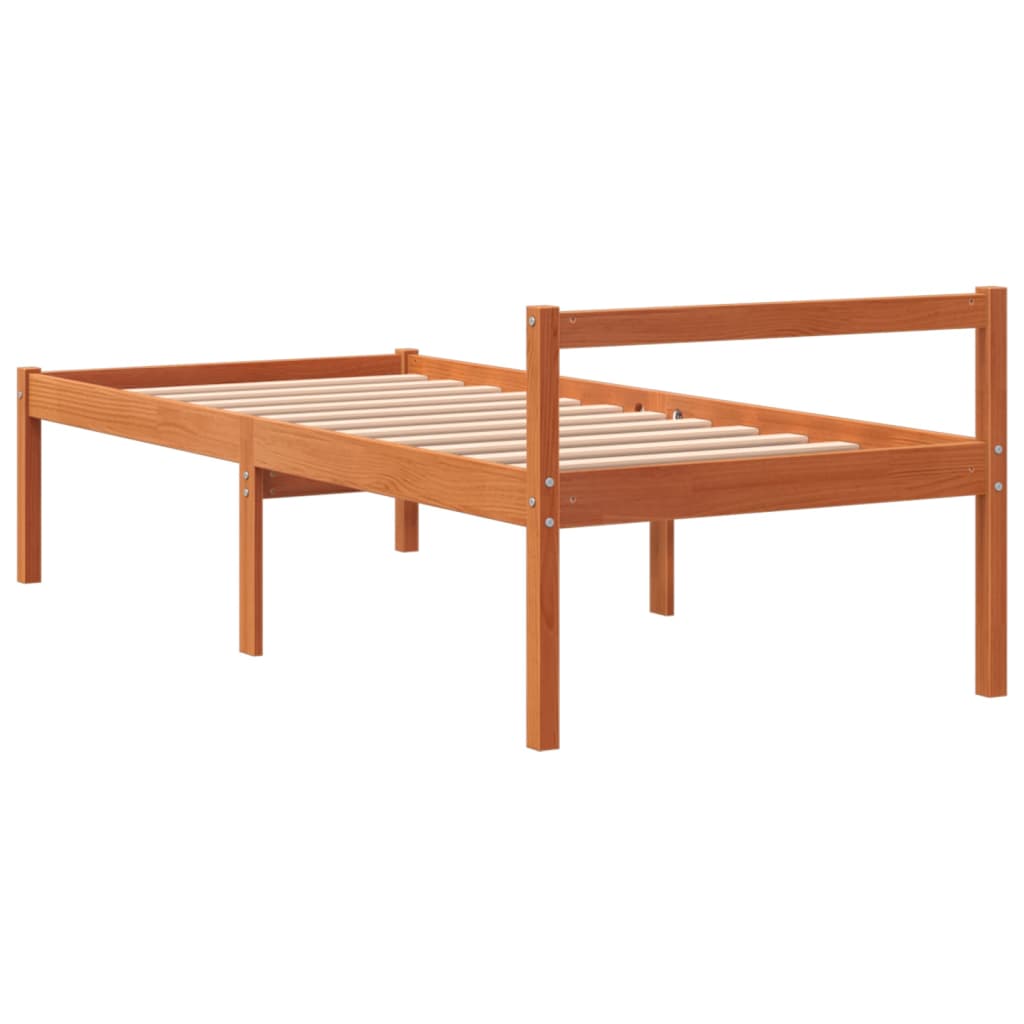 seniorseng 90x190 cm massivt fyrretræ gyldenbrun