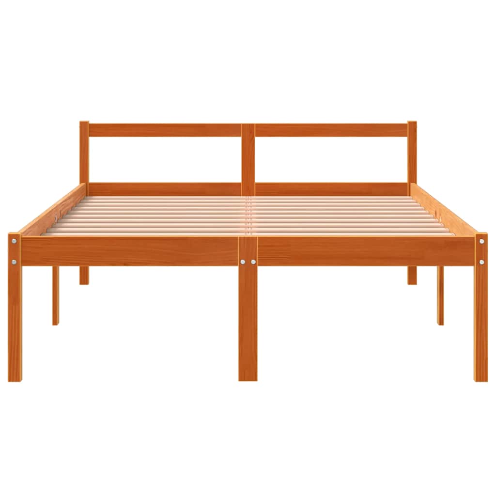 seniorseng 140x190 cm massivt fyrretræ gyldenbrun