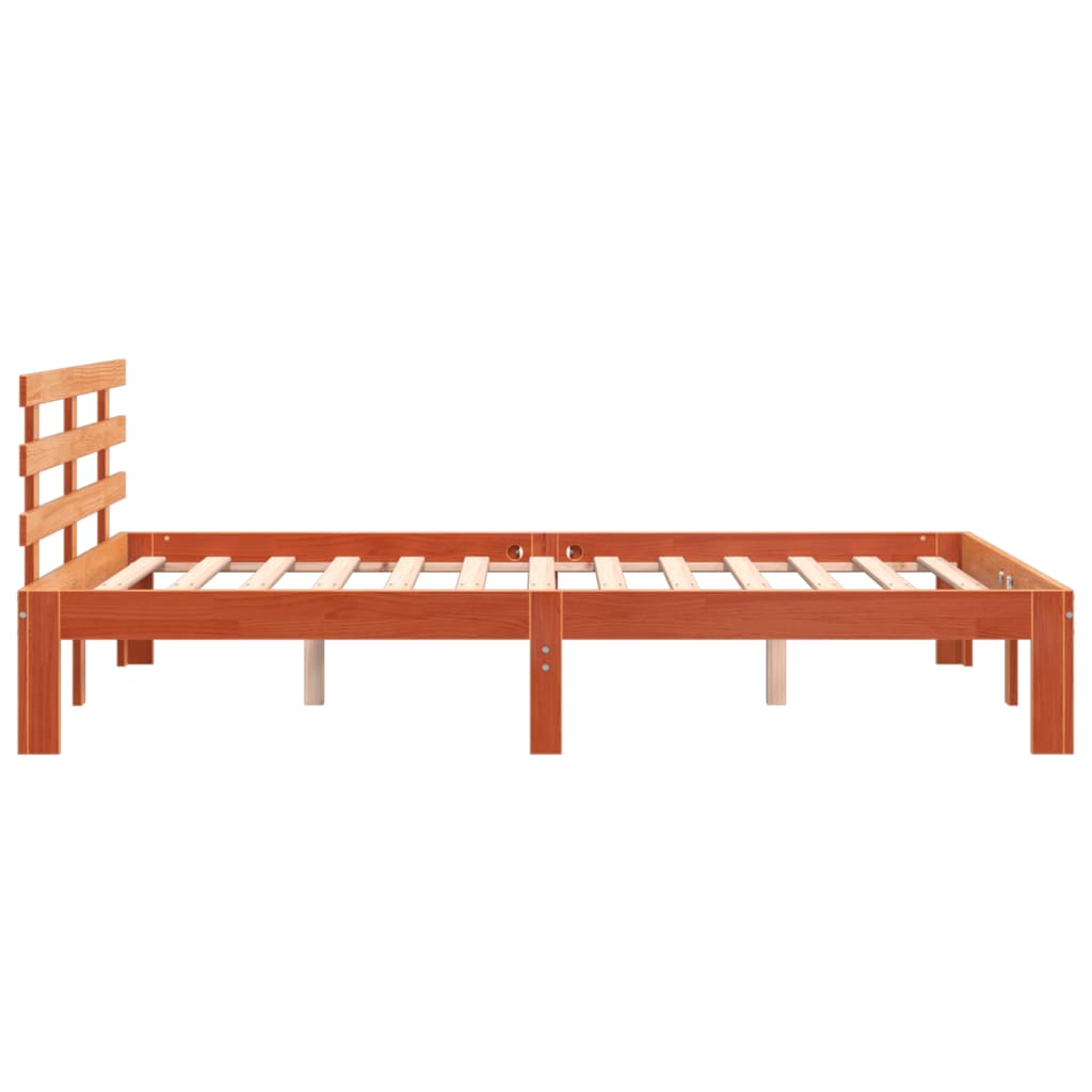 sengeramme uden madras 140x190 cm massivt fyrretræ gyldenbrun