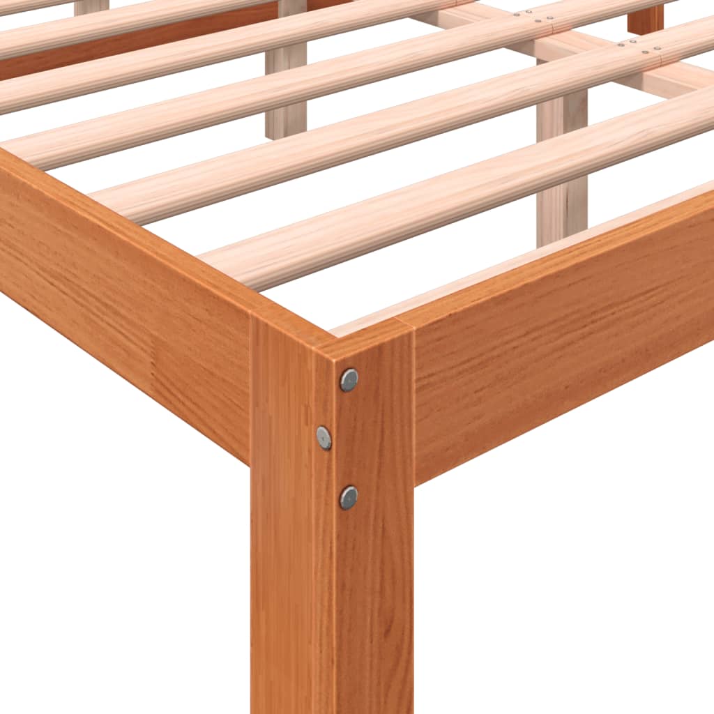 sengeramme uden madras 140x190 cm massivt fyrretræ gyldenbrun