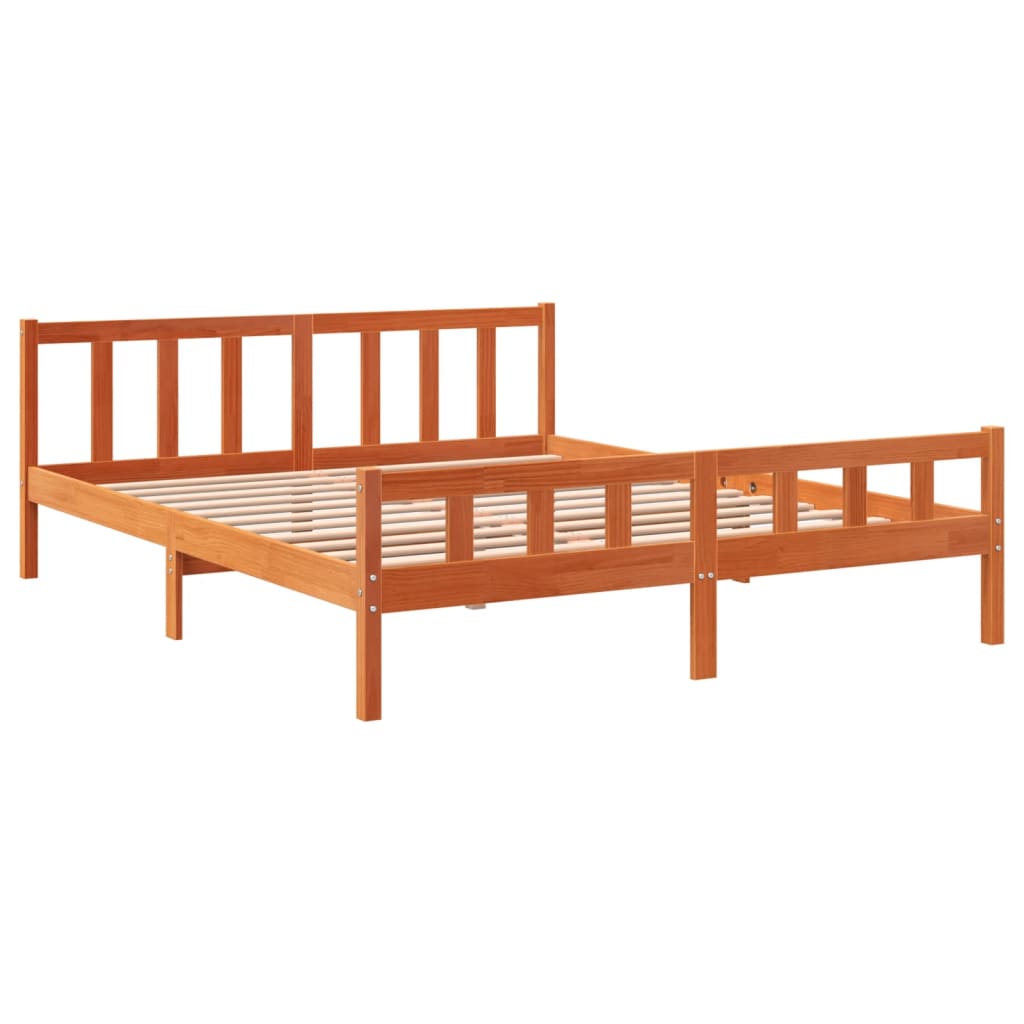 sengeramme uden madras 160x200 cm massivt fyrretræ gyldenbrun