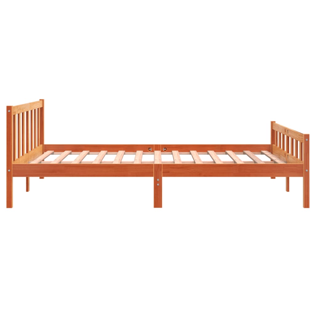 sengeramme uden madras 160x200 cm massivt fyrretræ gyldenbrun