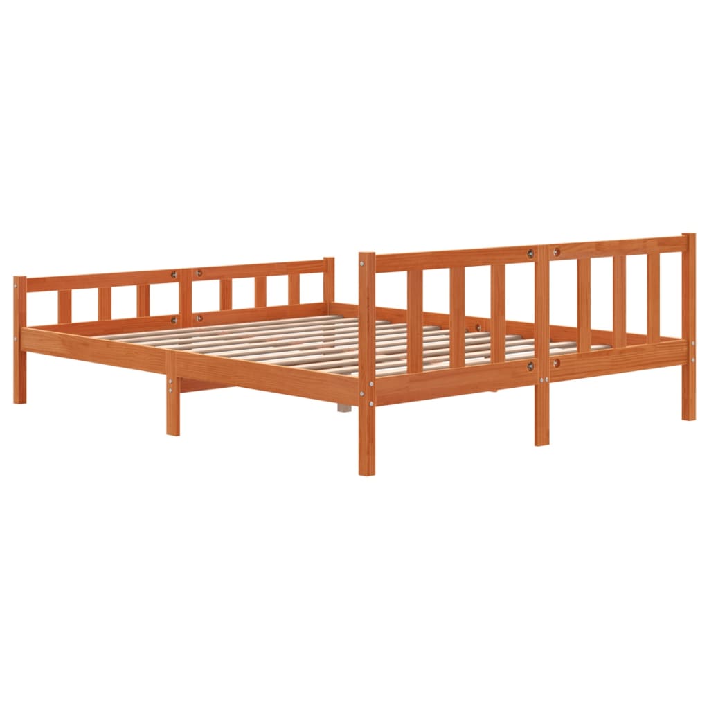 sengeramme uden madras 160x200 cm massivt fyrretræ gyldenbrun