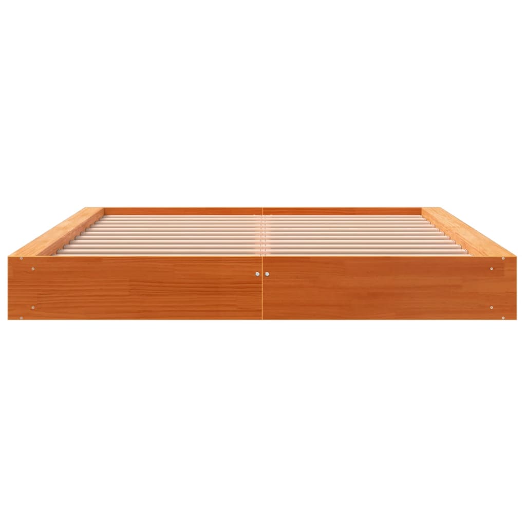 sengeramme uden madras 160x200 cm massivt fyrretræ gyldenbrun