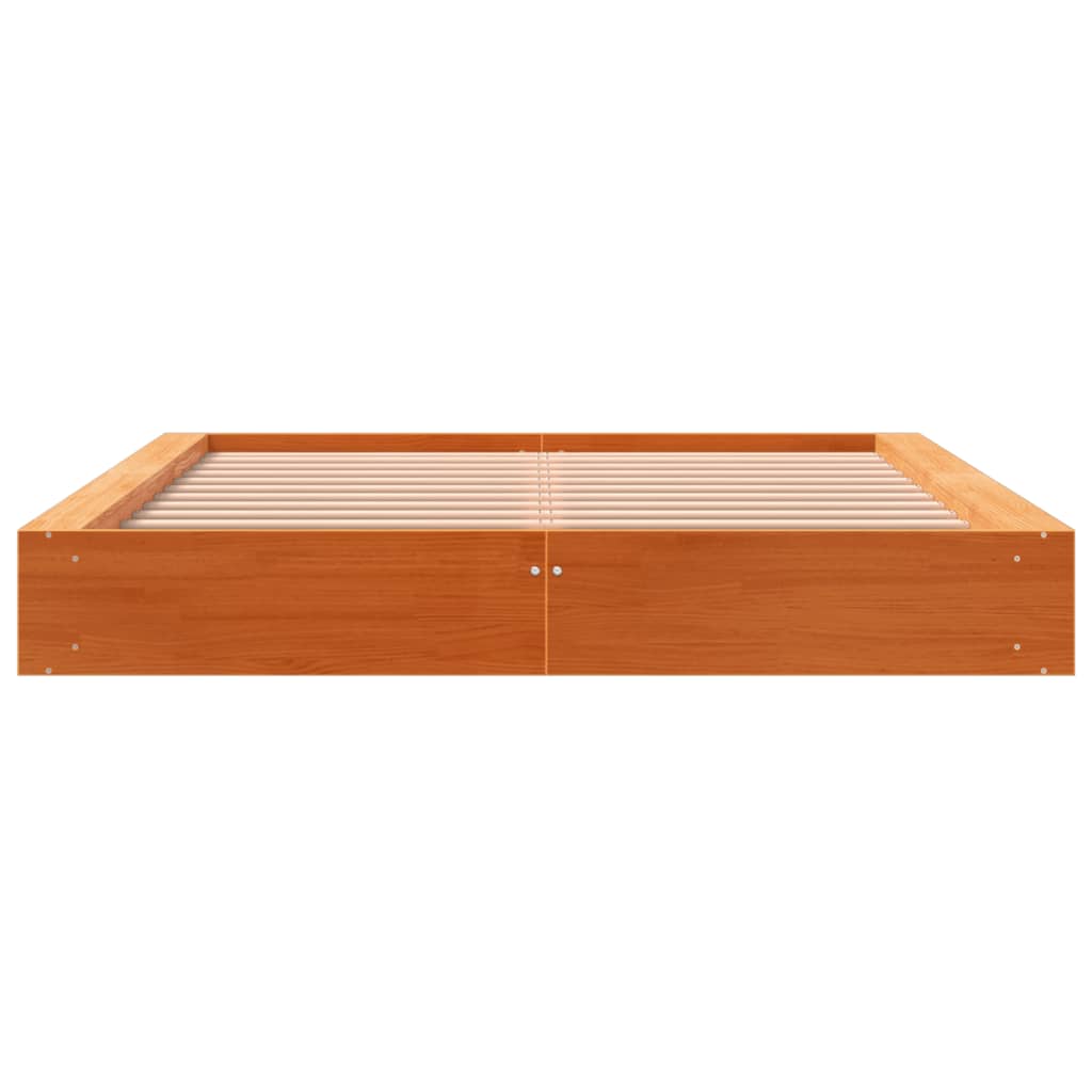 sengeramme uden madras 120x200 cm massivt fyrretræ gyldenbrun