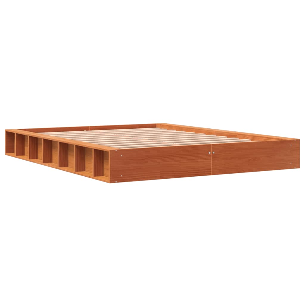 sengeramme uden madras 120x200 cm massivt fyrretræ gyldenbrun