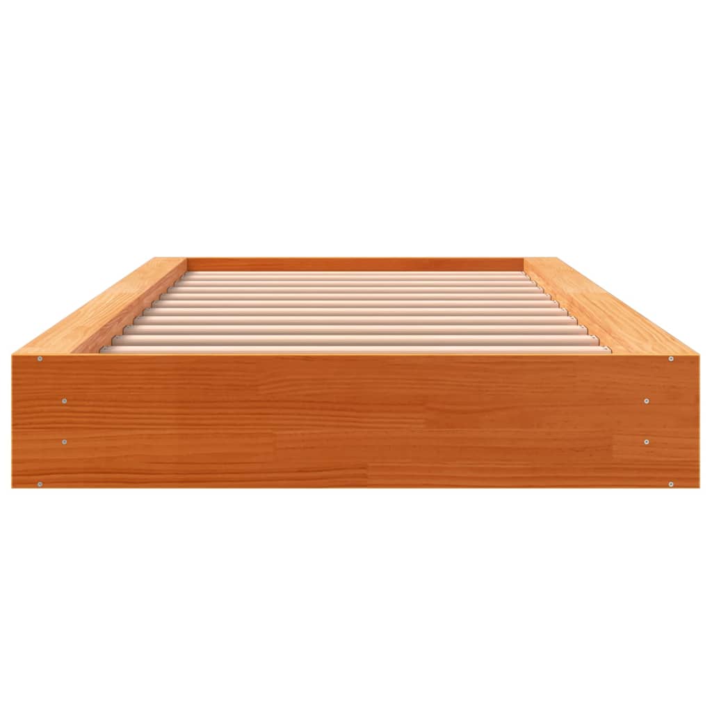 sengeramme uden madras 100x200 cm massivt fyrretræ gyldenbrun