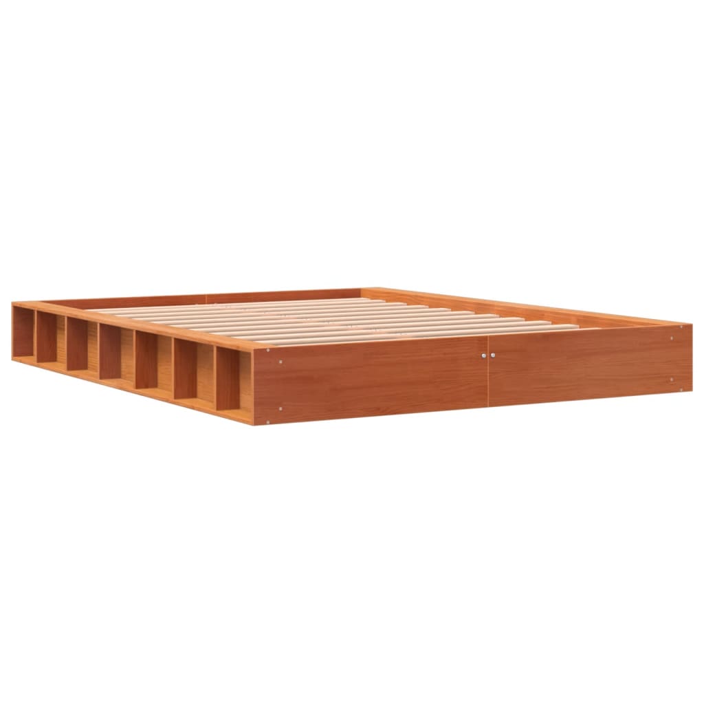 sengeramme uden madras 120x190 cm massivt fyrretræ gyldenbrun