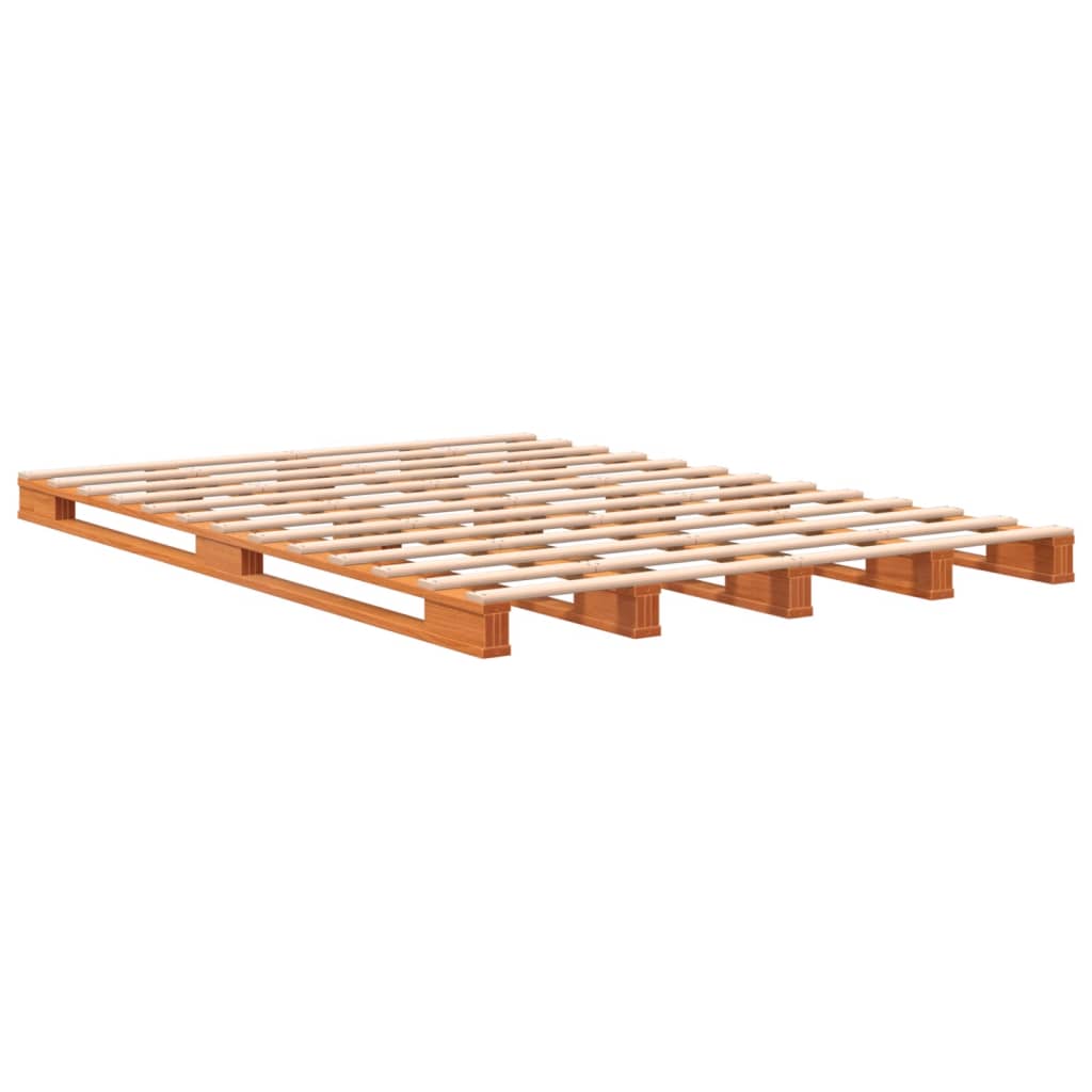 palleseng 140x200 cm massivt fyrretræ gyldenbrun