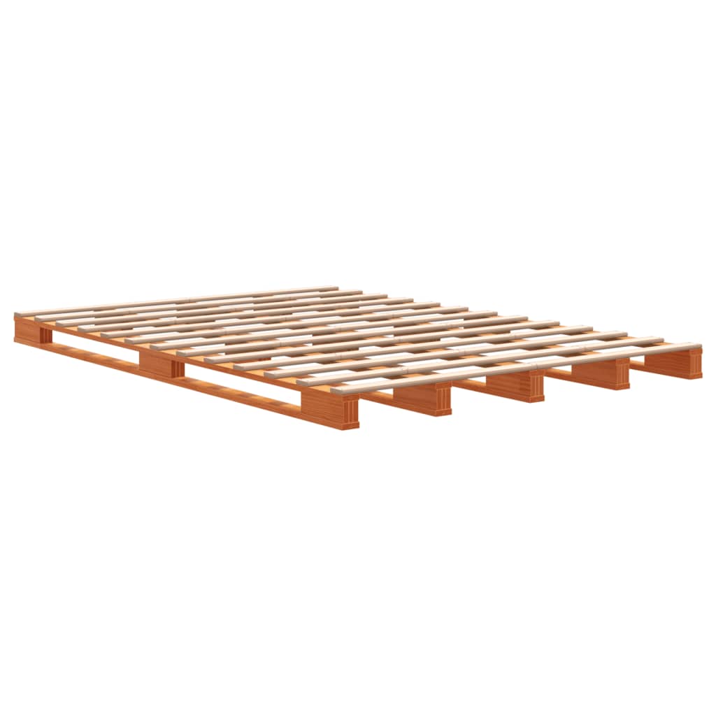palleseng 140x200 cm massivt fyrretræ gyldenbrun