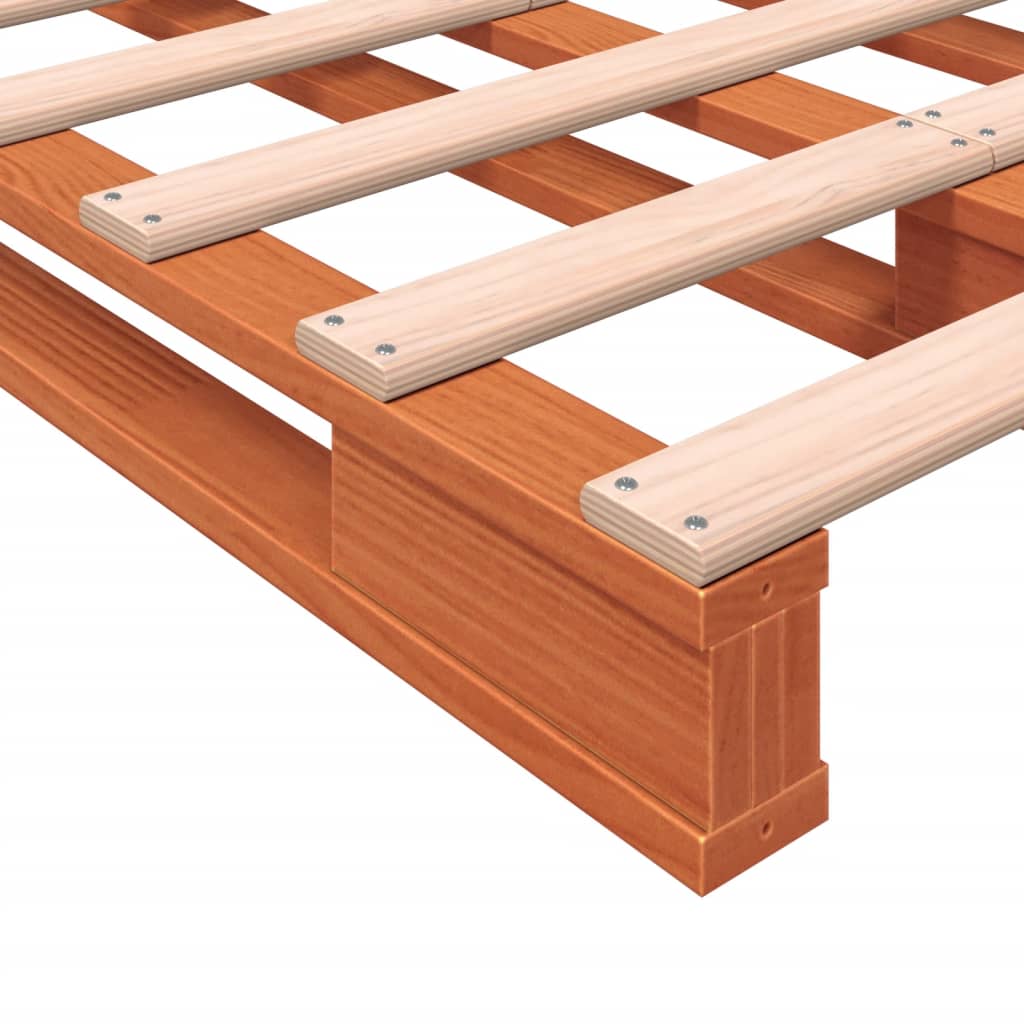 palleseng 140x200 cm massivt fyrretræ gyldenbrun