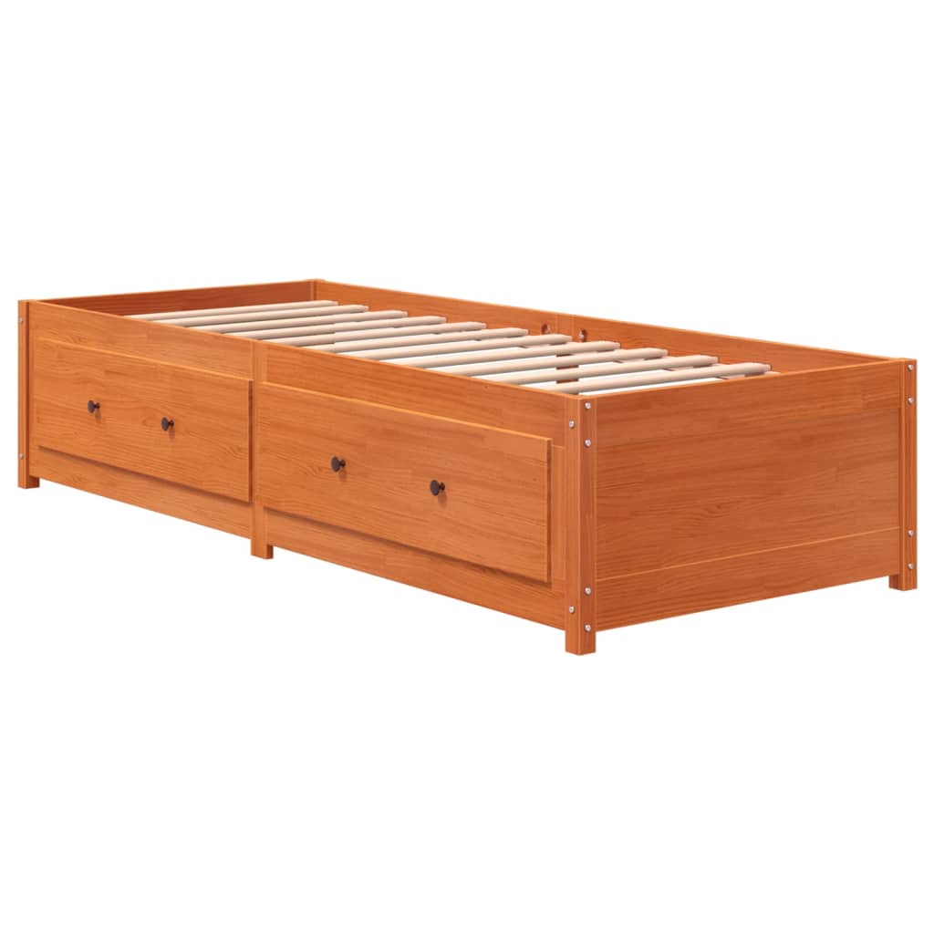 daybed uden madras 90x190 cm massivt fyrretræ gyldenbrun