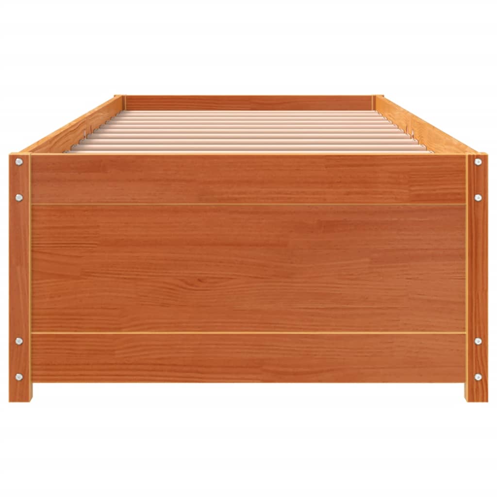 daybed uden madras 90x190 cm massivt fyrretræ gyldenbrun