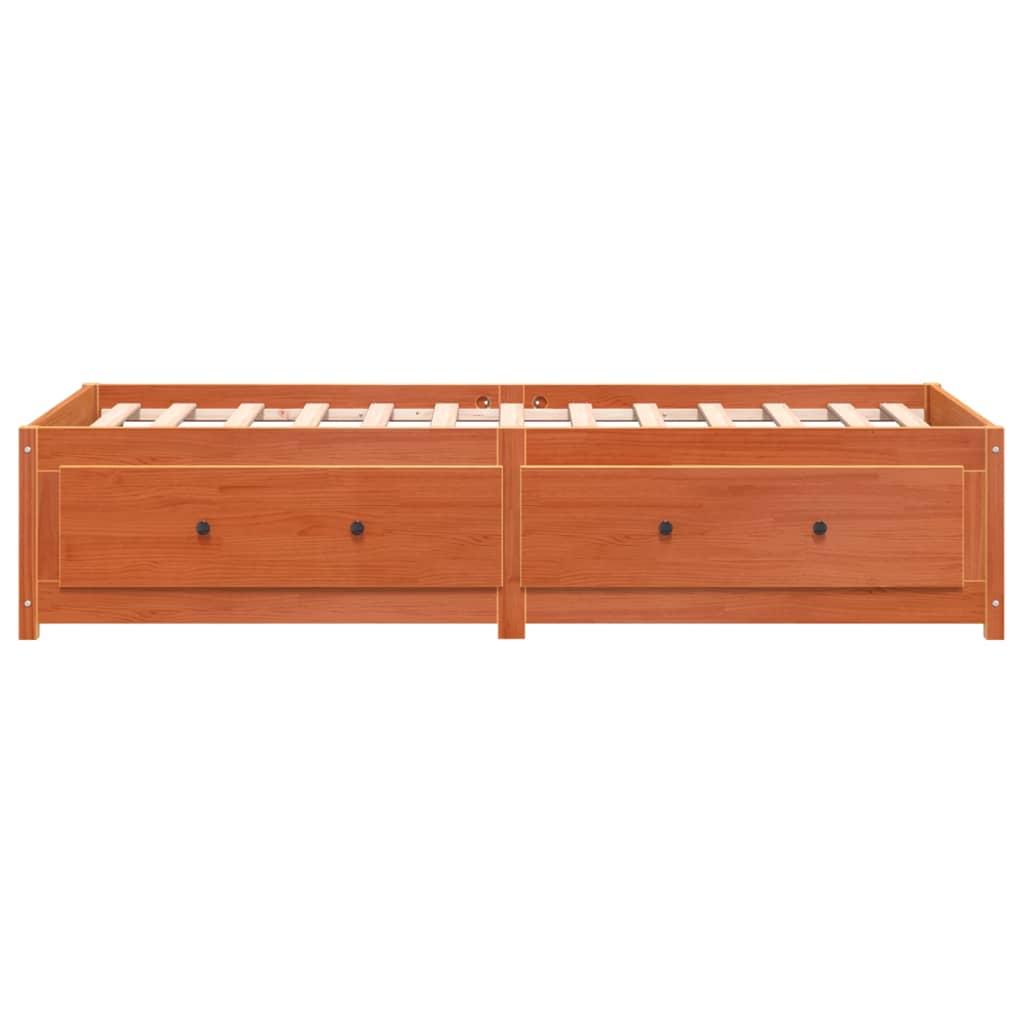 daybed uden madras 90x190 cm massivt fyrretræ gyldenbrun