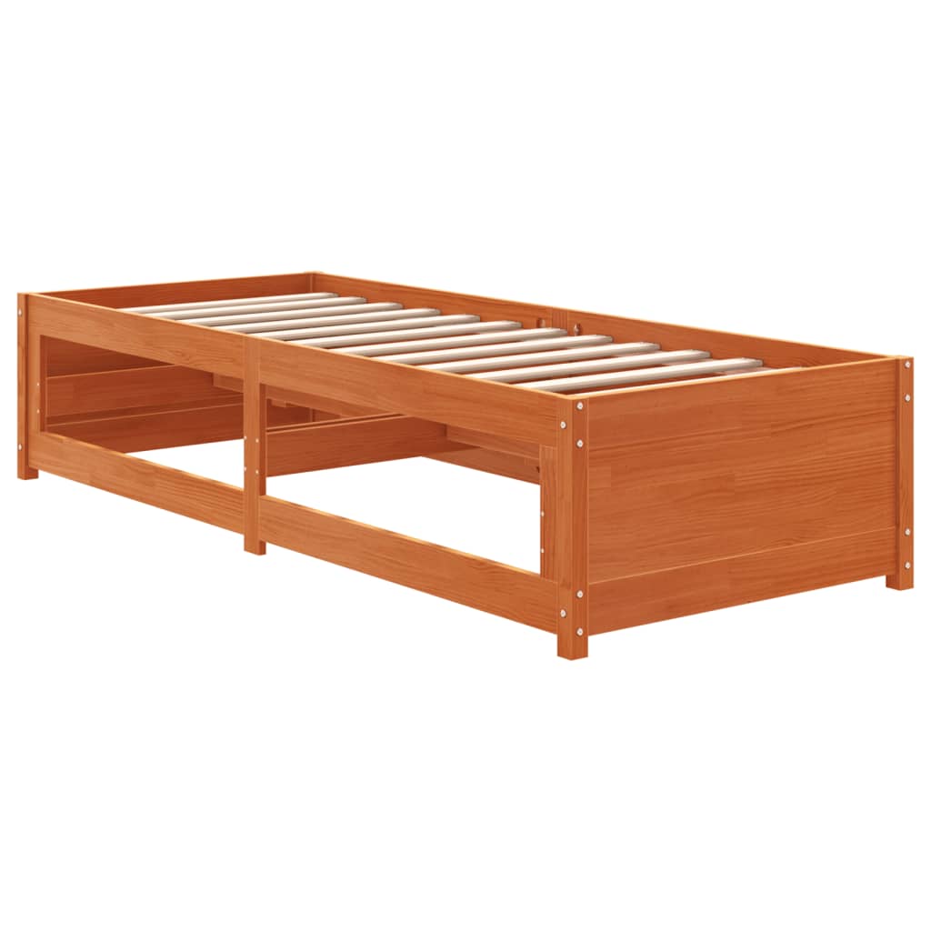 daybed uden madras 90x190 cm massivt fyrretræ gyldenbrun