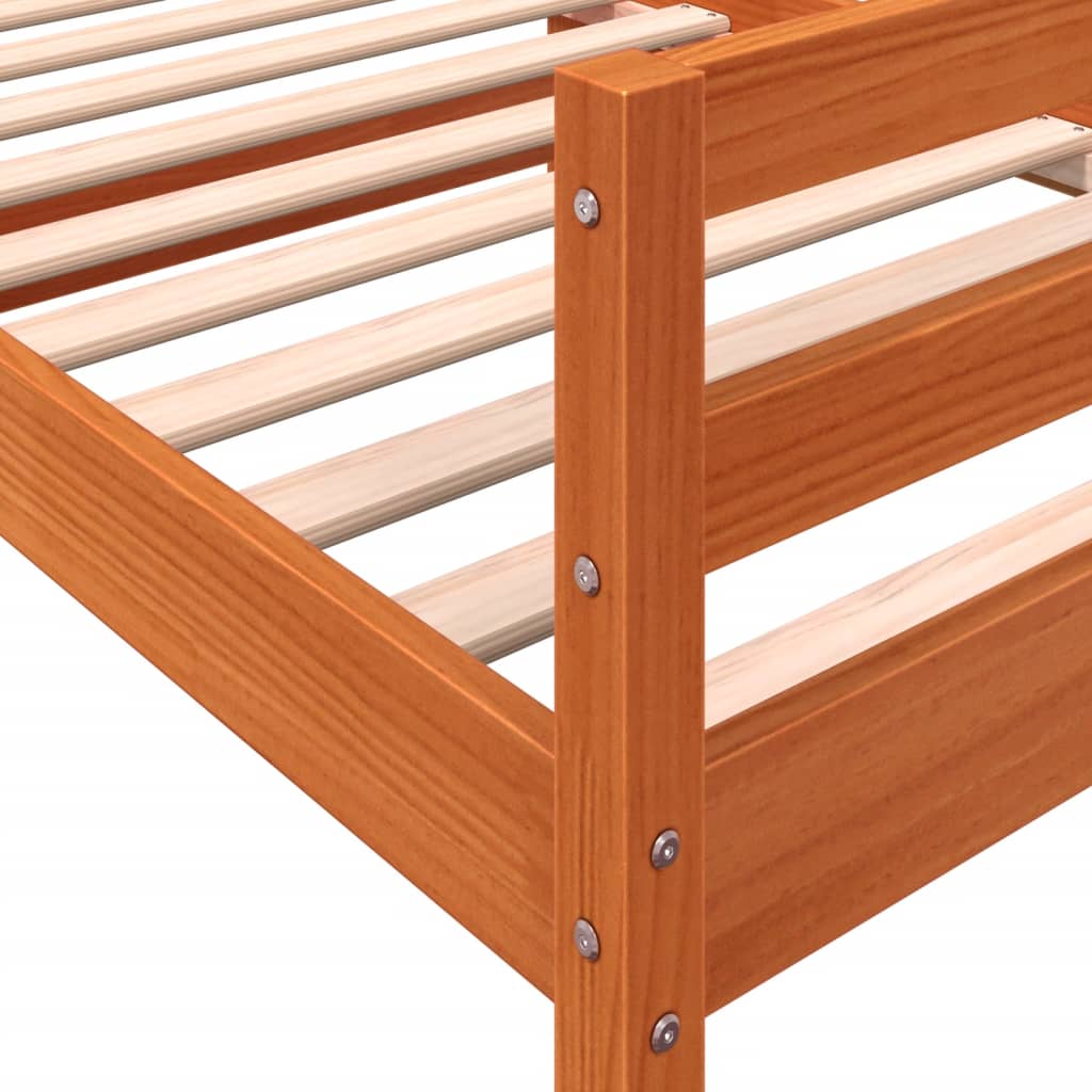 sengeramme uden madras 90x190 cm massivt fyrretræ gyldenbrun