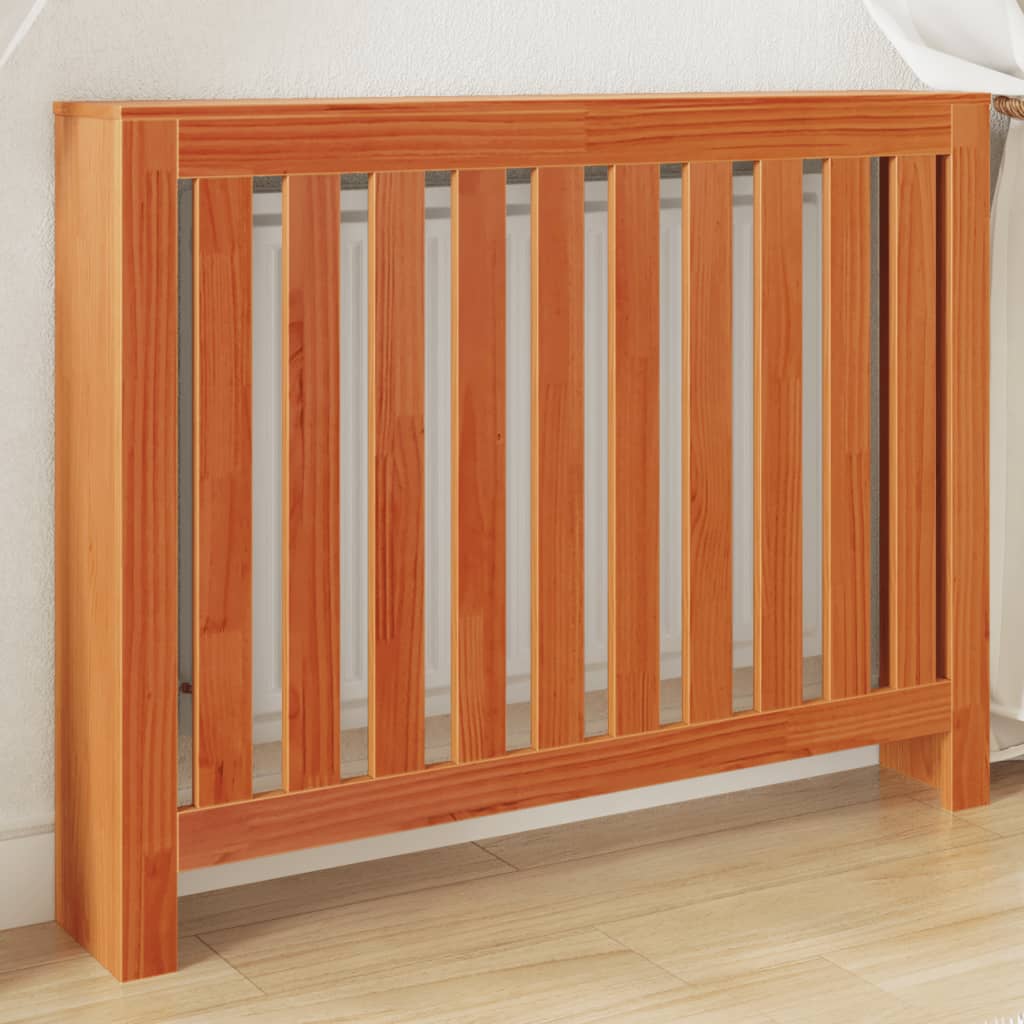 radiatorskjuler 108,5x19x84 cm massivt fyrretræ gyldenbrun