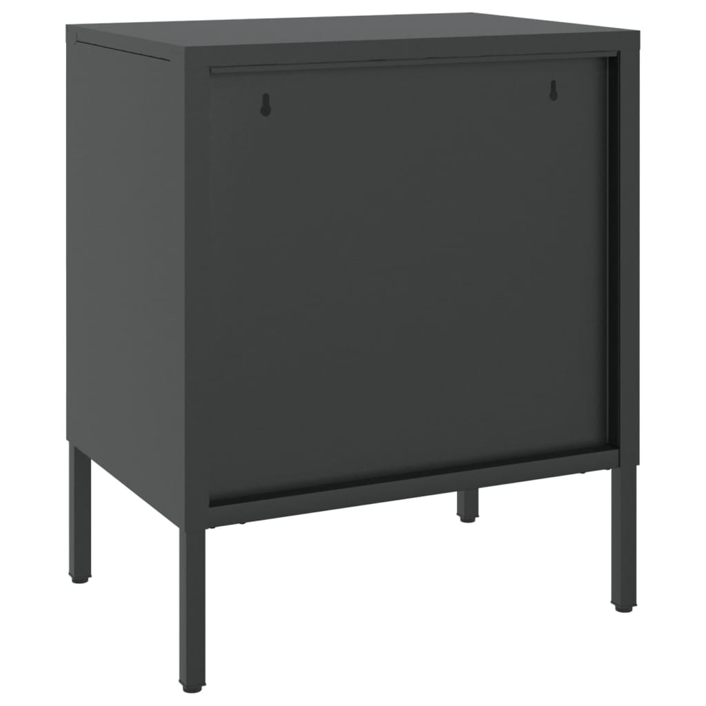 natborde 2 stk. 50x35x60 cm glas og stål sort