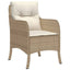 spisebordssæt til haven 5 dele med hynder polyrattan beige