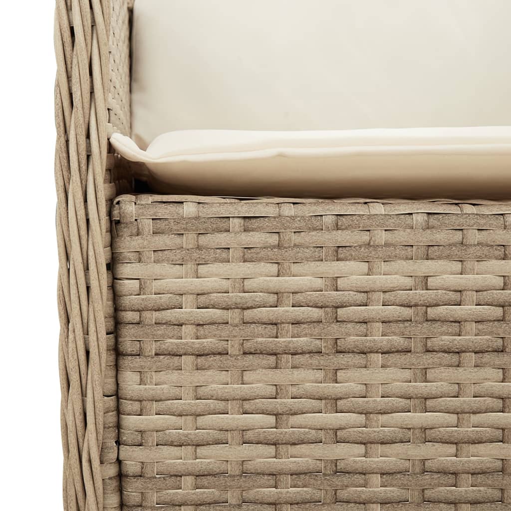 spisebordssæt til haven 5 dele med hynder polyrattan beige