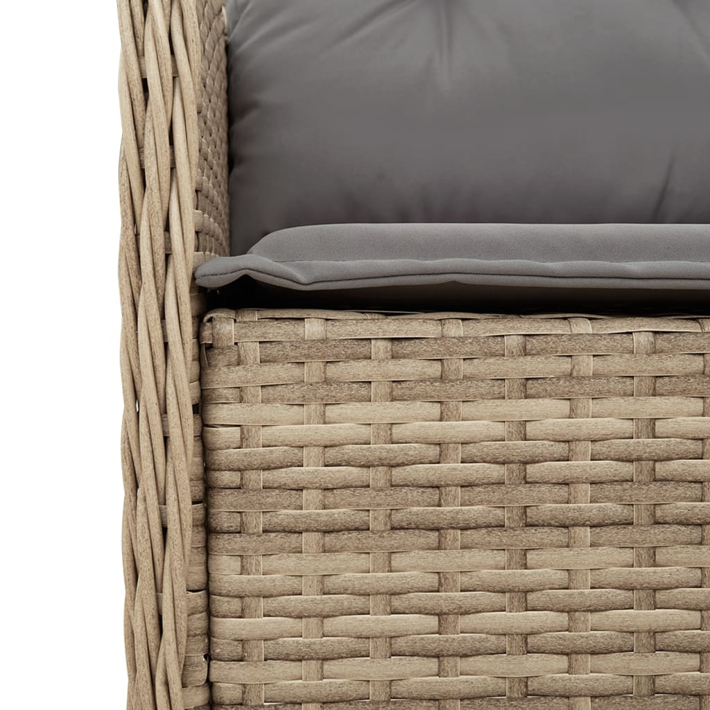 spisebordssæt til haven 5 dele med hynder polyrattan beige