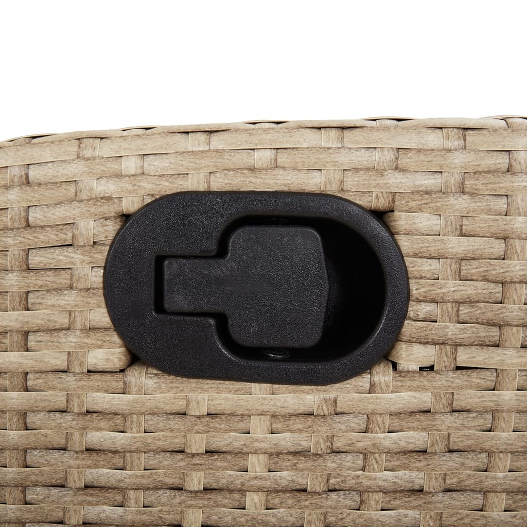 spisebordssæt til haven 5 dele med hynder polyrattan beige
