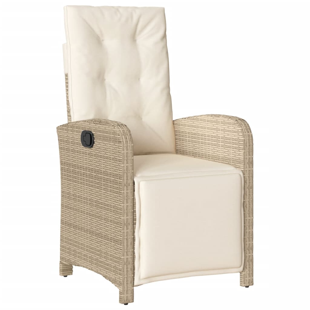 spisebordssæt til haven 9 dele med hynder polyrattan beige