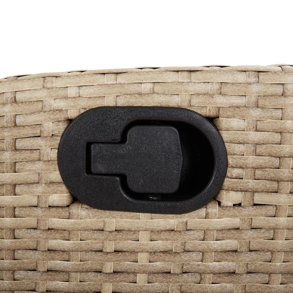 spisebordssæt til haven 5 dele med hynder polyrattan beige
