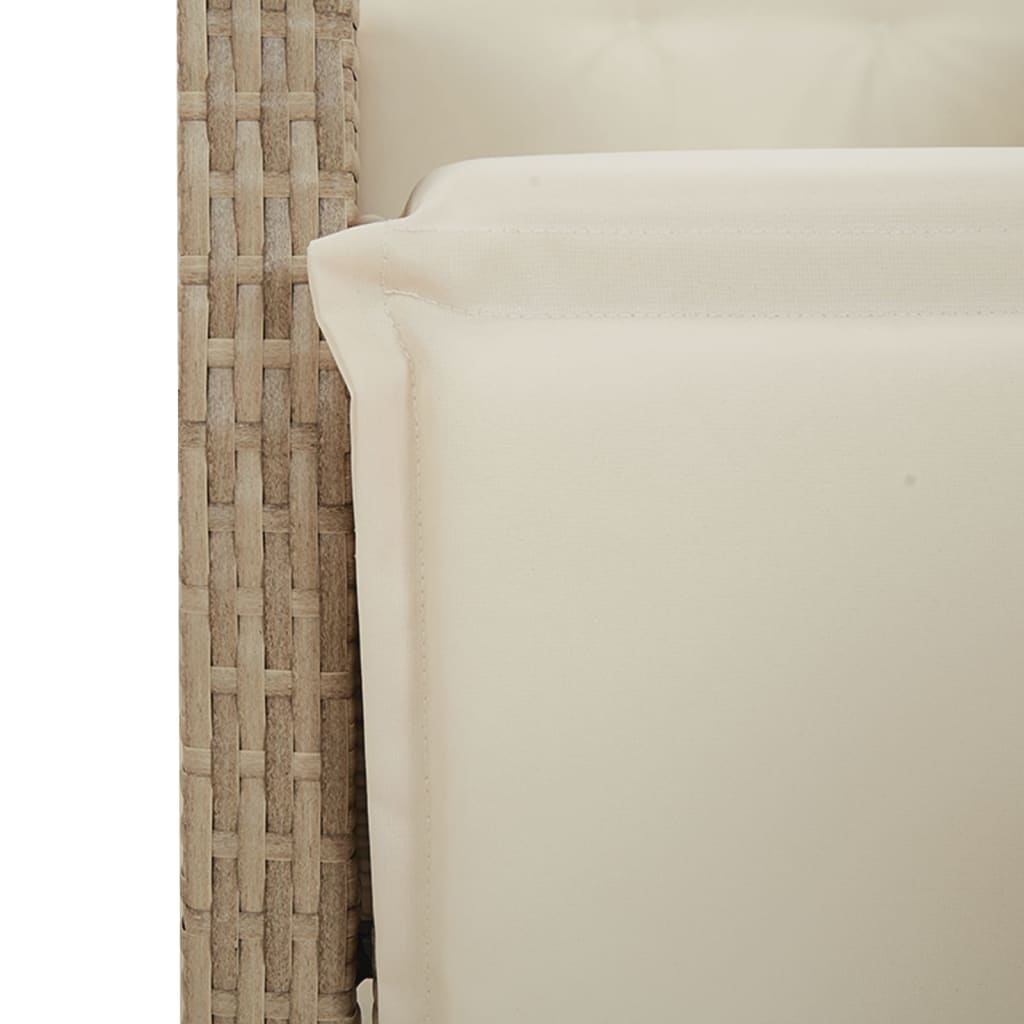 spisebordssæt til haven 7 dele med hynder polyrattan beige