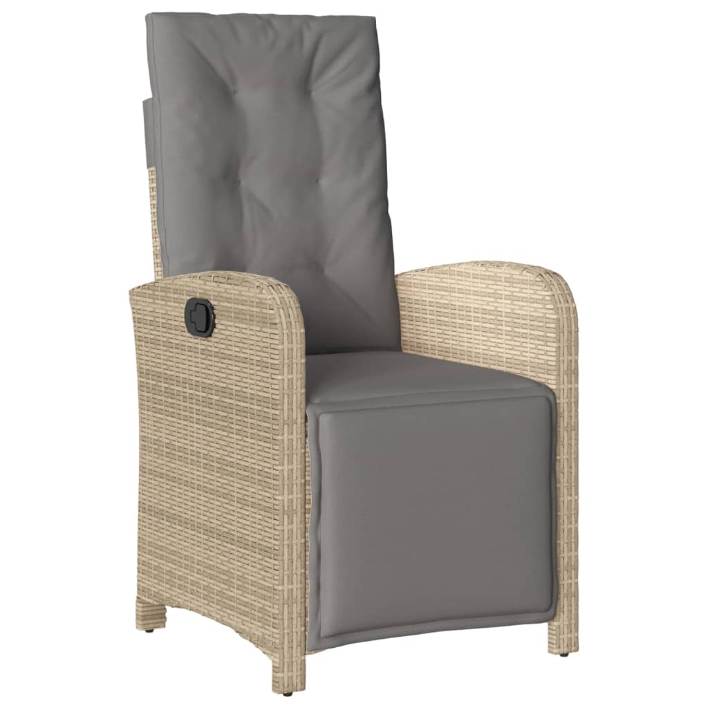 spisebordssæt til haven 7 dele med hynder polyrattan beige
