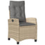 spisebordssæt til haven 9 dele med hynder polyrattan beige