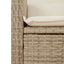 spisebordssæt til haven 5 dele med hynder polyrattan beige