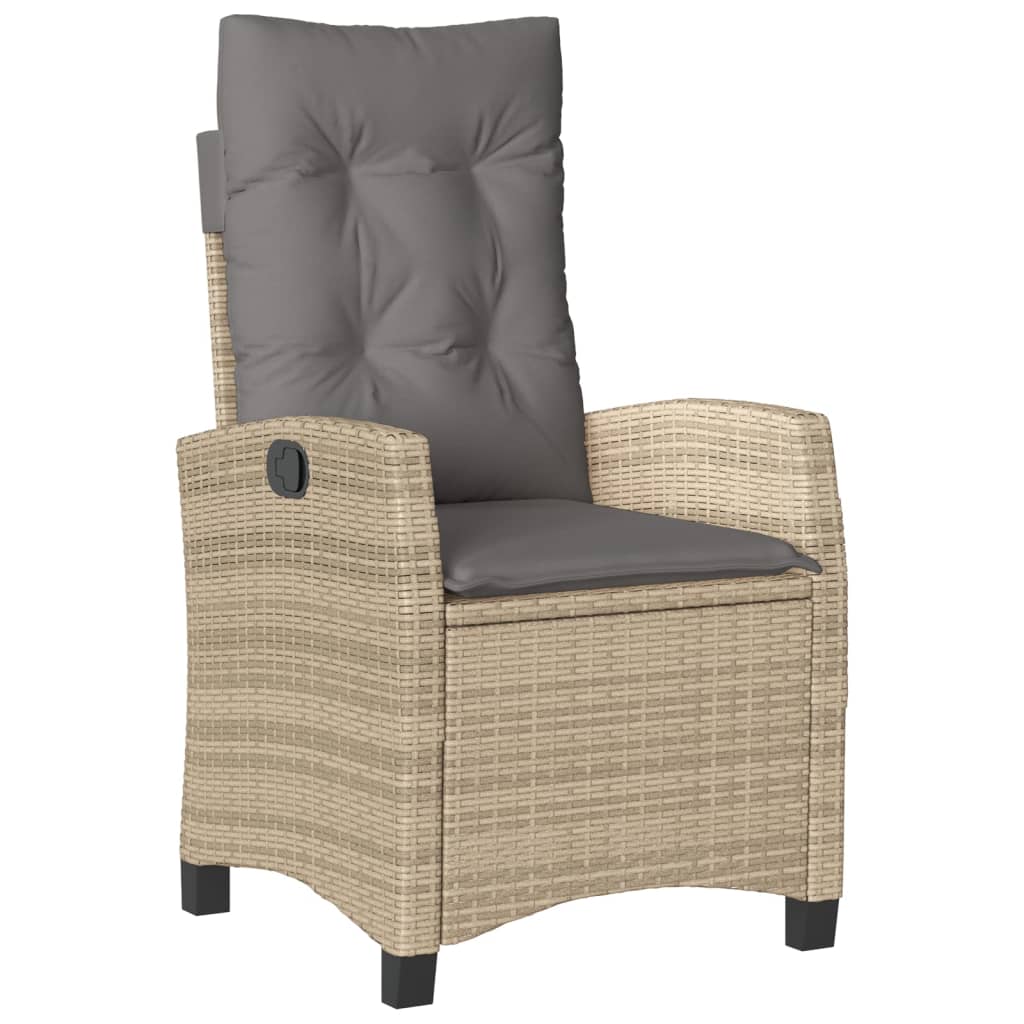 spisebordssæt til haven 7 dele med hynder polyrattan beige