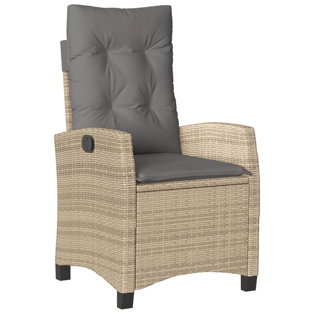 spisebordssæt til haven 7 dele med hynder polyrattan beige